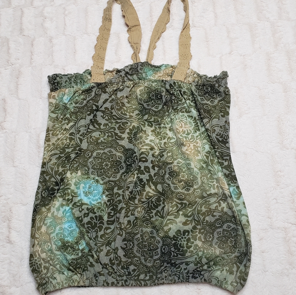 Cute Oliver Green cinched top/bottom tank